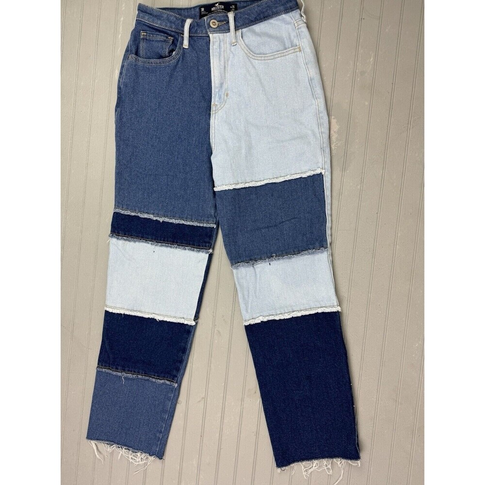 Hollister Size 3 Womens Jeans Color Block Ultra Hi Rise Vintage Straight Stretch